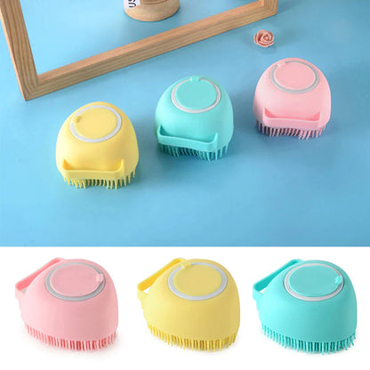 Silicon massage brush for hair and body care.