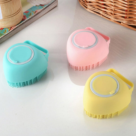 Silicon bath brush for hair, scalp, and body cleaning.