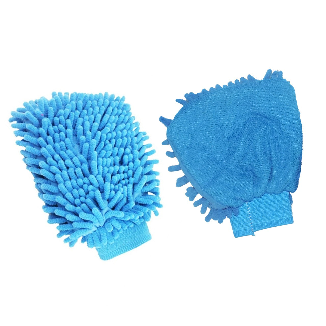 Chenille cleaning mitts with microfiber for dusting and washing