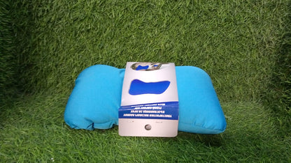 Front view of the mini travel pillow with cushion.