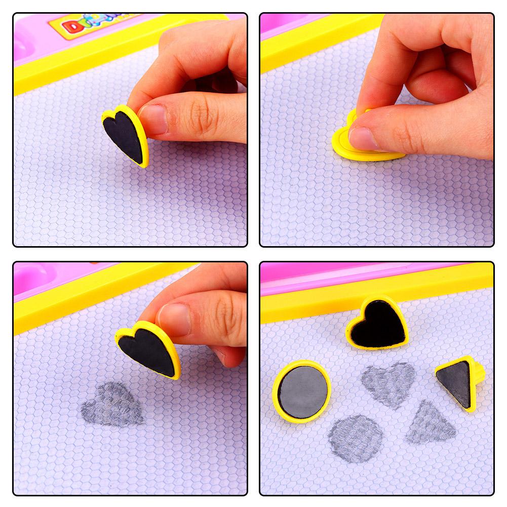 Magnetic drawing board with illustrations